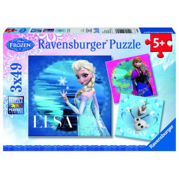 3 49 Piece Puzzles - Frozen: Elsa, Anna and Olaf
