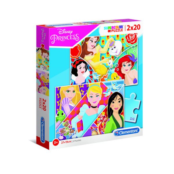 2 Puzzle da 20 pezzi - Disney Princess