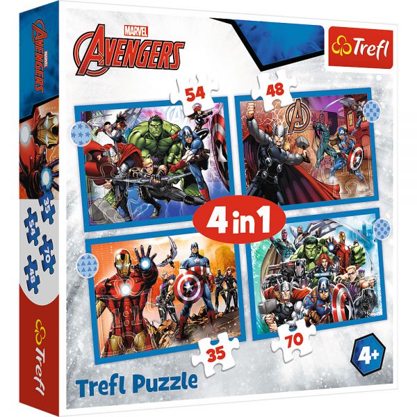4 Puzzle in 1 - Avengers: Gli Impavidi Avengers