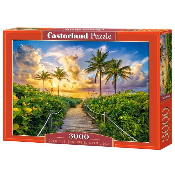 Puzzle da 3000 Pezzi - Alba Colorata a Miami, Stati Uniti