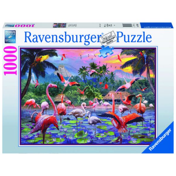 1000 Piece Puzzle - Pink Flamingos