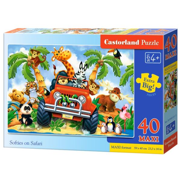 Maxi Puzzle 40 Pieces - Softies on Safari