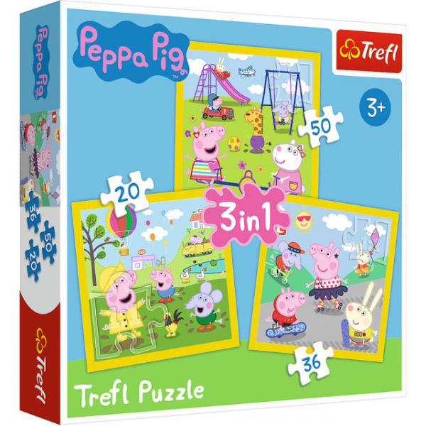 Puzzle 3 in 1 - Peppa Pig: Il Giorno Felice di Peppa
