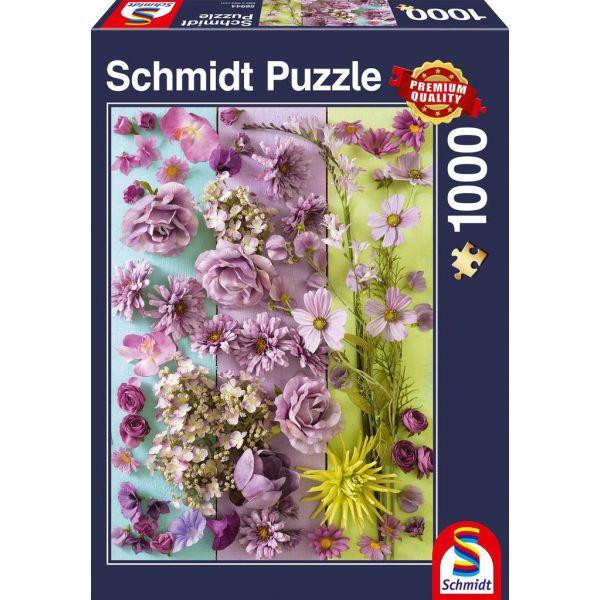 1000 Piece Puzzle - Purple Flowers