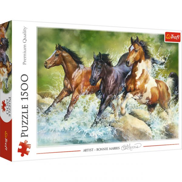 1500 Piece Puzzle - Three Wild Horses