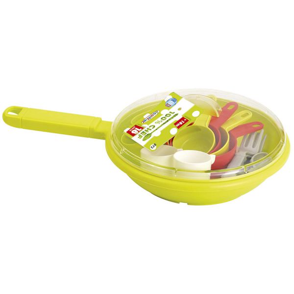 100% Chef - Frying pan with 18 Piece Table Set