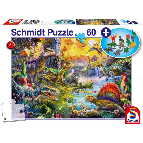 Puzzle da 60 Pezzi con Gadget - Dinosauri