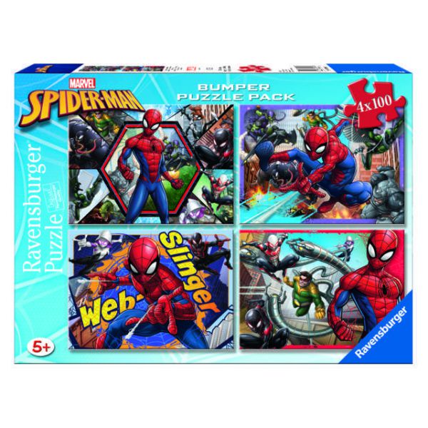 4 100 Piece Puzzles - Spider-Man (C)