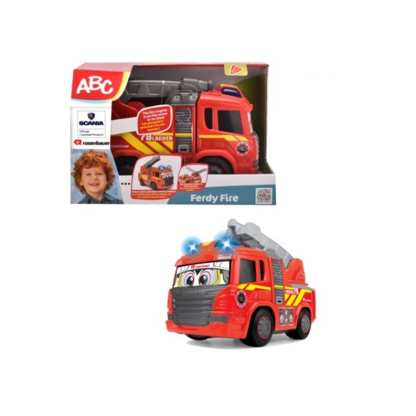 Dickie - ABC Ferdy Fire, Camion Pompieri cm. 25, Luci e Suoni, Motorizzato