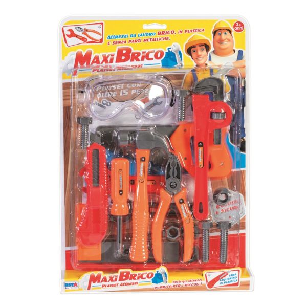 Maxi Brico - Playset Attrezzi da Lavoro 15 Pezzi
