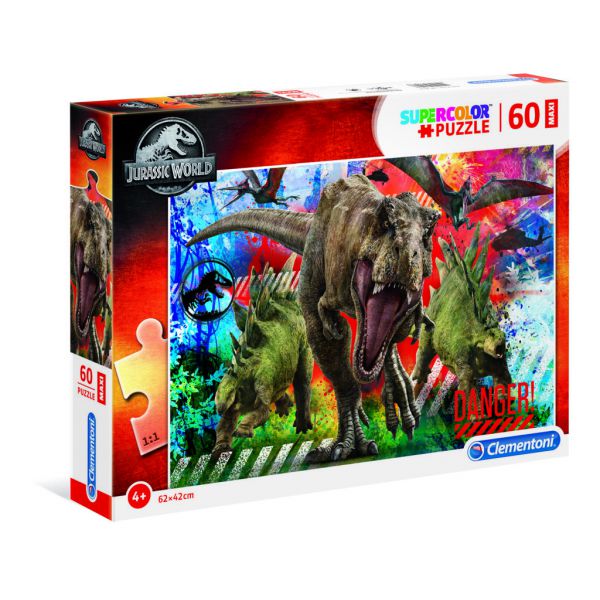 Puzzle da 60 Pezzi MAXI - Supercolor: Jurassic World