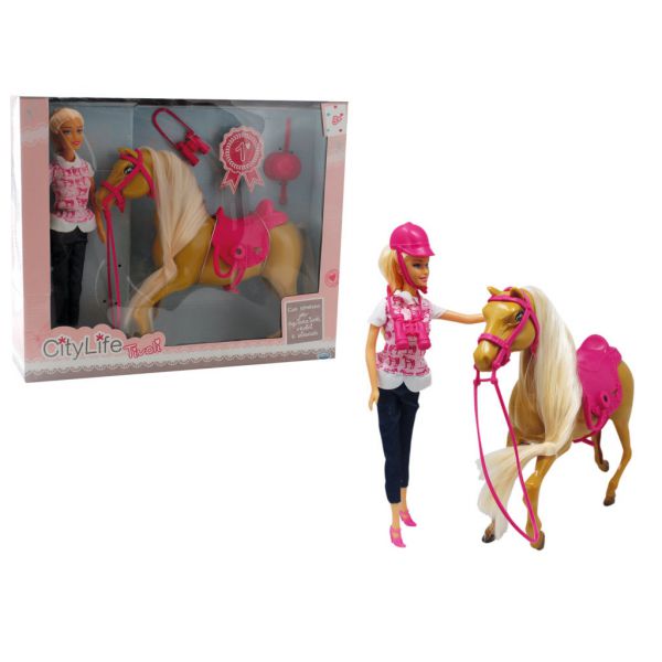 City Life - Tivoli Fashion Doll da 29 cm con cavallo e accessori