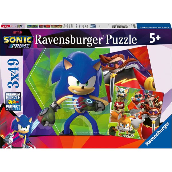 3 Puzzle da 49 Pezzi - Sonic Prime