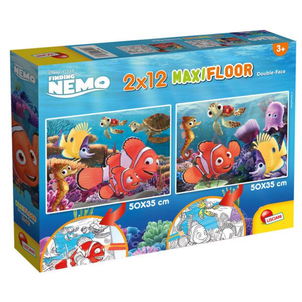 2 Puzzle 12 Pezzi Maxi Double Face - Alla Ricerca di Nemo