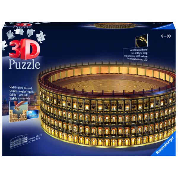 Puzzle da 216 Pezzi 3D Serie Maxi - Colosseo Night Edition 