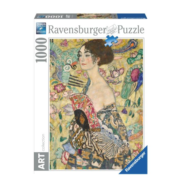 Puzzle da 1000 Pezzi Art Collection - Klimt: Dama col Ventaglio