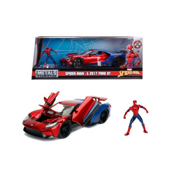 Marvel Spider-Man Ford GT from 2017 in 1:24 scale with die cast Spider-Man character