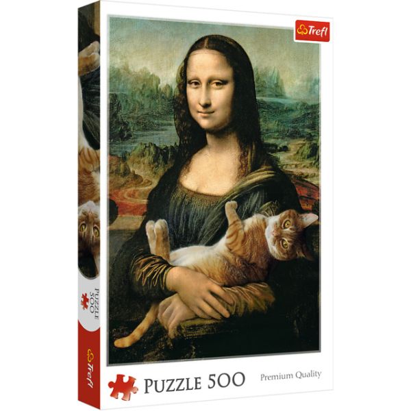 500 Piece Puzzle - Mona Lisa with Cat