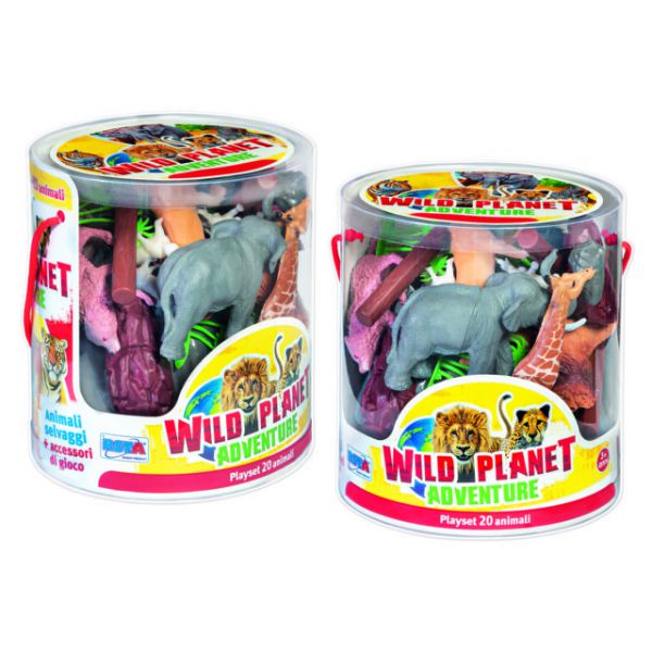 Wild planet adventure - cilindro 20 animali selvaggi