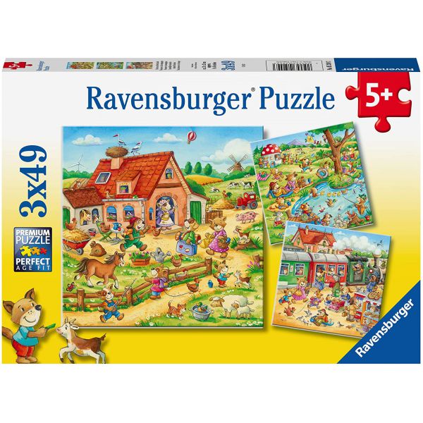 3 Puzzle of 49 Pieces - Holidays in the Countryside