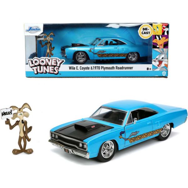 Hollywood Rides - Looney Tunes: Road Runner Plymouth con Willy il Coyote (Scala 1:24)
