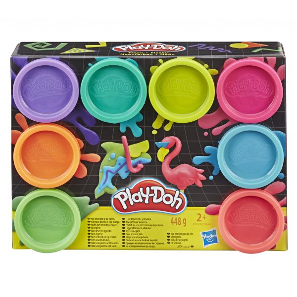 Play-Doh - Set 8 Vasetti Con Colori Neon