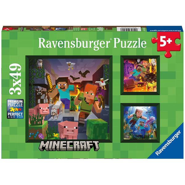 3 Puzzles of 49 Pieces - Minecraft