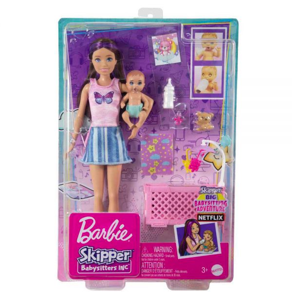 Barbie - Skipper Babysitter: Nanna con Capelli Castani e Viola