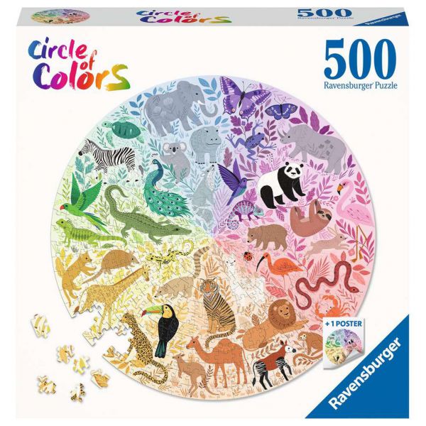 500 Piece Circle of Colors Puzzle - Animals