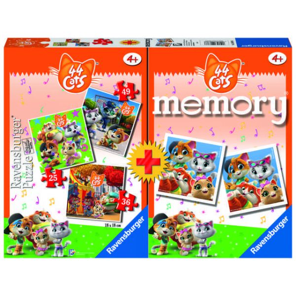 Multipack - Memory + 3 Puzzle: 44 Gatti 