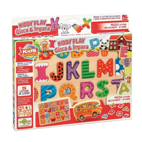 Kiddy Play - Alfabeto Puzzle in Legno