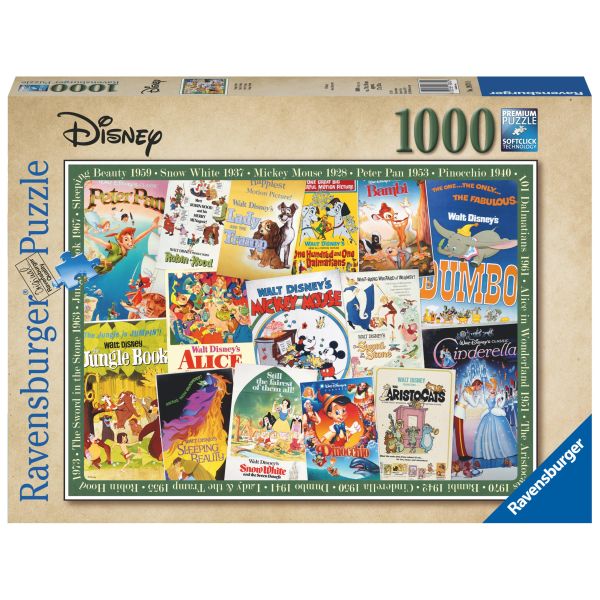 Puzzle da 1000 Pezzi - Disney Vintage Movie Post