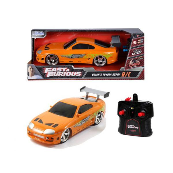 Fast &amp; Furious RC Brian&#39;s Toyota 1:16 scale two channels, 2.4 GHz frequency, turbo function, Full Function vehicle, USB charging (charging cable included)