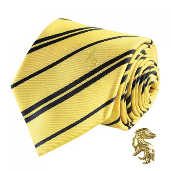 Harry Potter - Deluxe Tie with Hufflepuff Pin