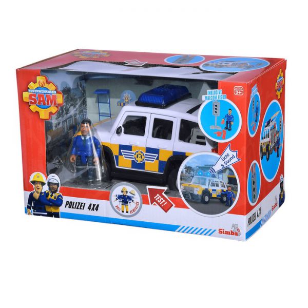 Sam the Fireman - Police Off-Road Vehicle 19 cm with Malcolm Character